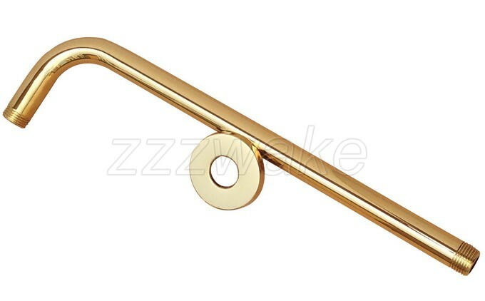 Gold Color Brass Wall Mounted Rain Shower Arm Shower Head Fixed Pipe Zsh102