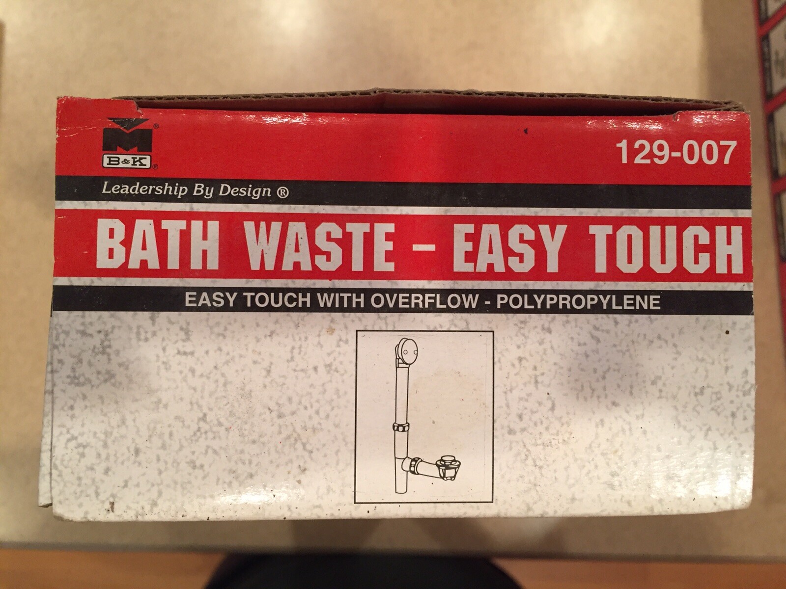 B & K Industries Bath Waste – Easy Touch No 128-007 Polypropylene, Chrome.