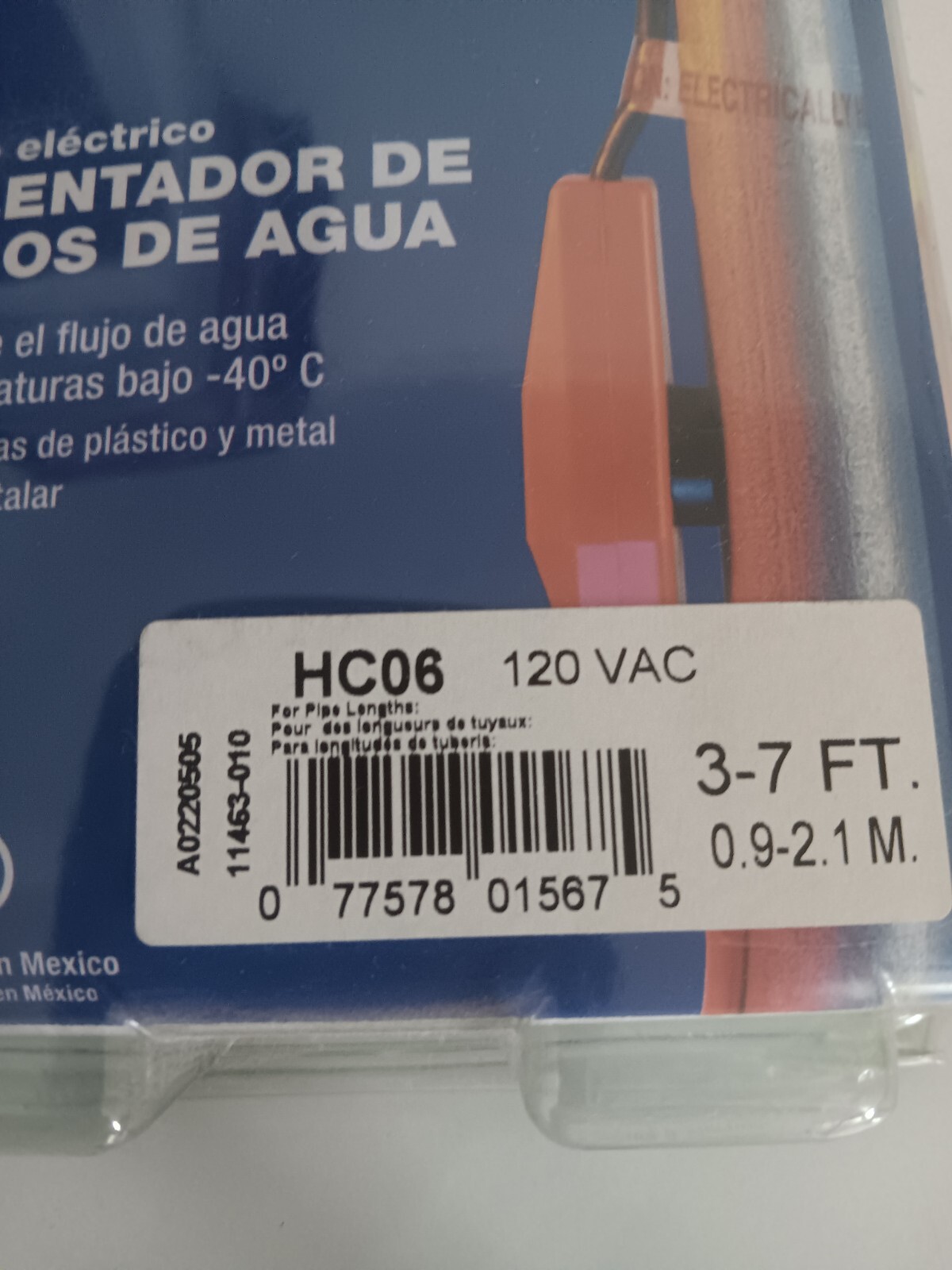 Frost King Electric Water Pipe Cable 3-7FT. HC06 Brand New In Package