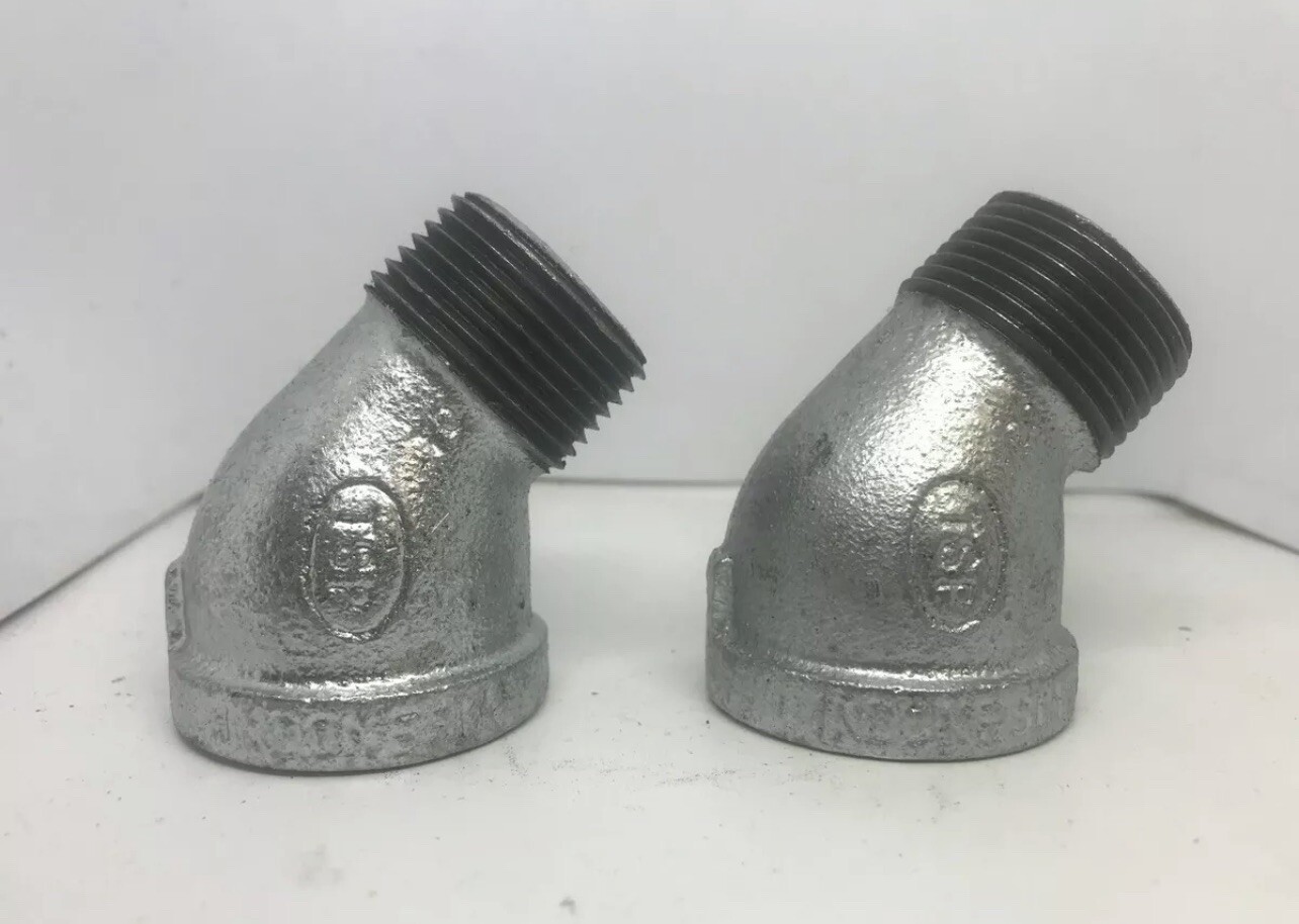 1″ Galvanized 45 Degree Street Elbow (Set of 2 Fittings)