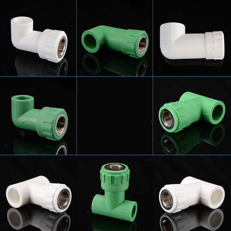 20mm 25mm White / Green PPR Tee / Elbow Pipe Coupling Connector Fitting Adapter
