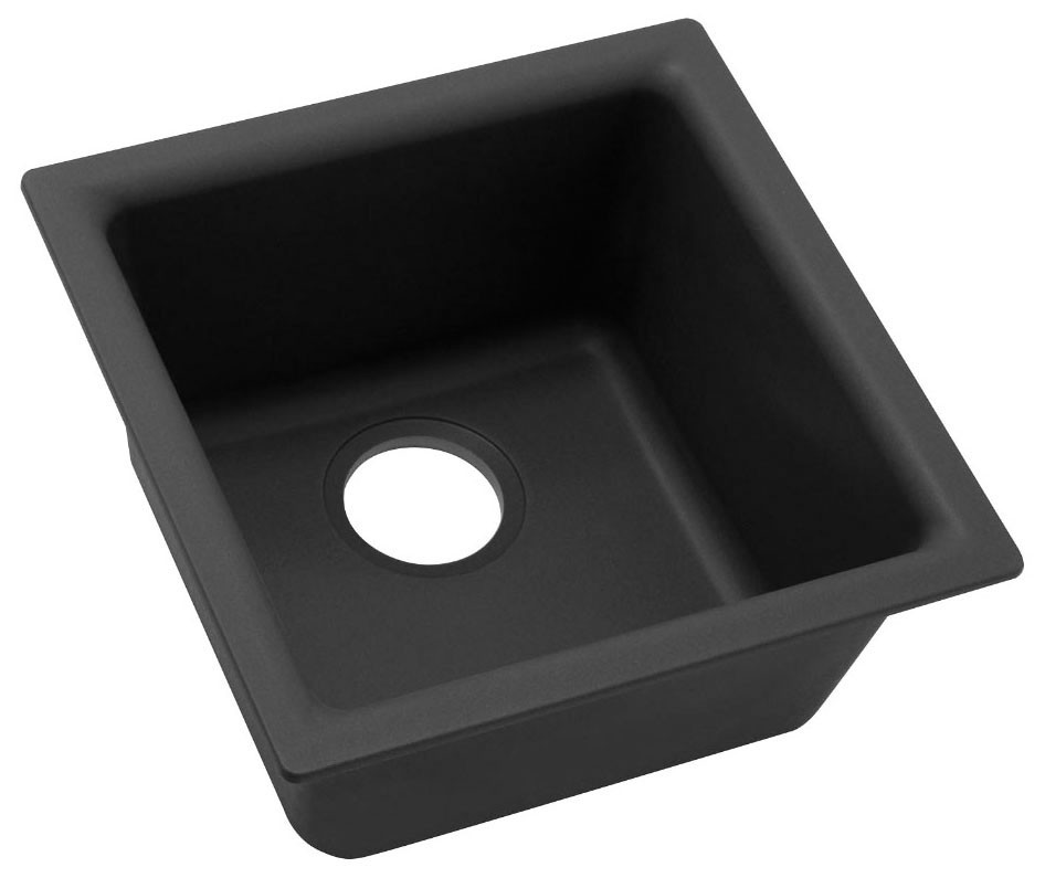ELKAY ELG1616BK0 Quartz Classic 15.75×15.75×7.69 Single Bowl Bar Sink
