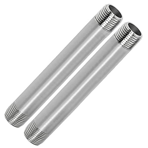 304 Stainless Steel Nipple Pipe 1/2″ NPT(Male x Male) 12″ (300mm) Length