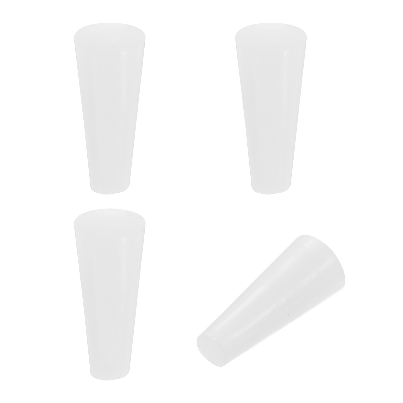 Tapered Shaped Solid Silicon Stopper, 3/8″ Tube Rubber Stoppers, 4 Pcs