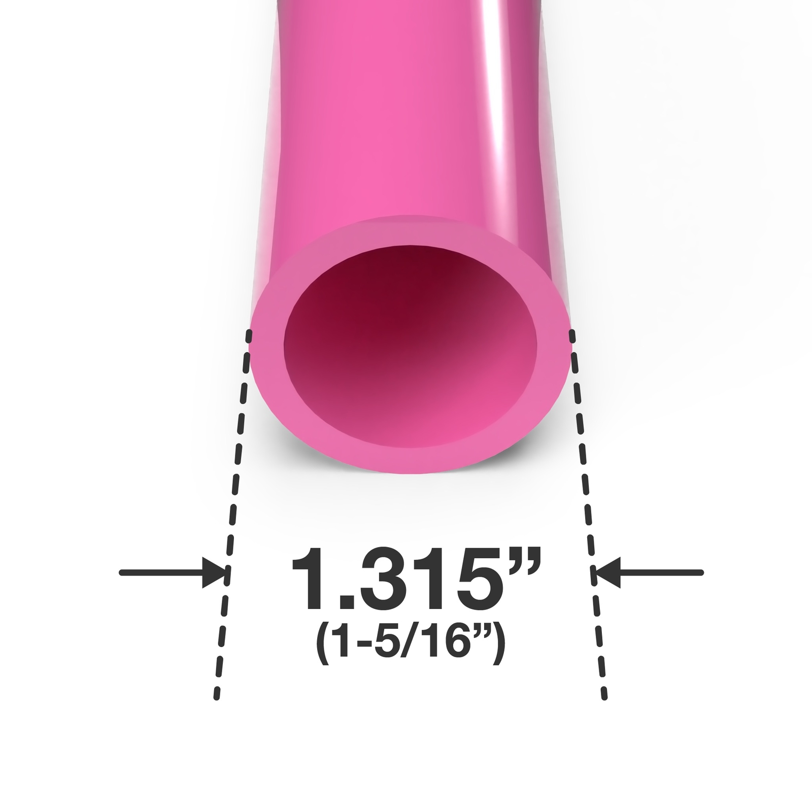 1″ Sch 40 Furniture Grade PVC Pipe, 40″L, Pink (3-PK), FORMUFIT – Made in USA