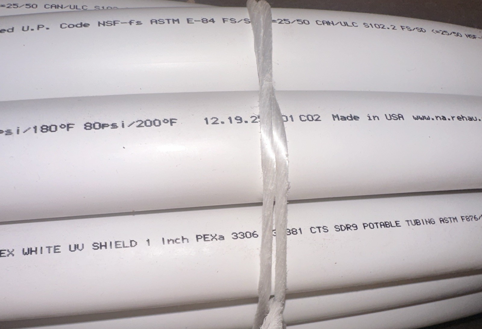 REHAU RAUPEX 1”x 100’PEXa UV SHIELD PEX Pipe, Article ID# 235381-113