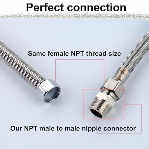 3/4″ Male x 3/4″ Male Hex Nipple Pipe Fittings, 304 Stainless Steel 3/4“, 2pcs
