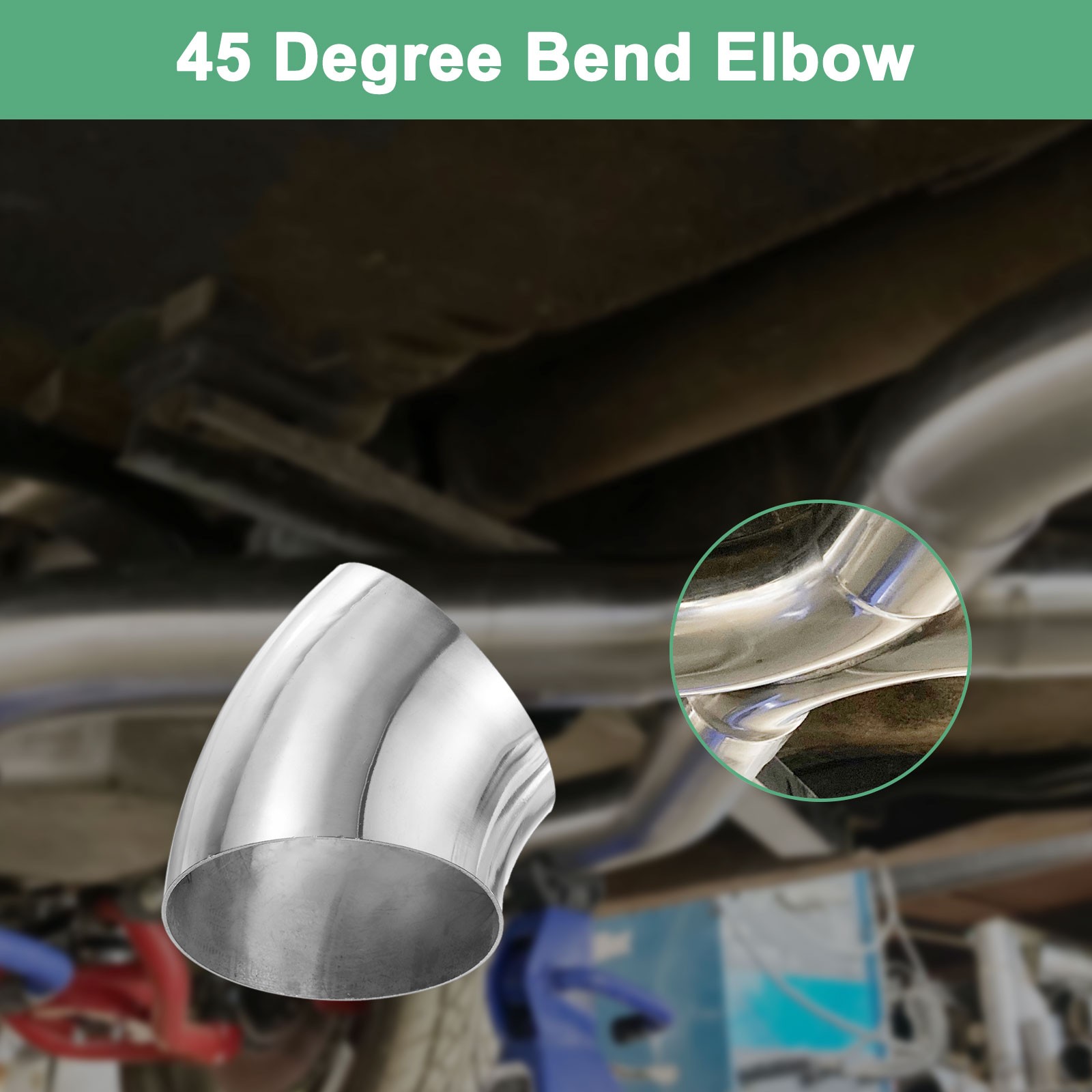 4-Pack OD 3.5 Inch 45 Degree Mandrel Bend Elbow, Thicken 1.5 mm Height 101 mm
