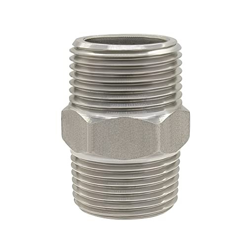 PCS Hex Nipple 1″ Male NPT Stainless 1″ x 1″ NPT (O.D x O.D: 1-1/4″ x 1-1/4″) 2