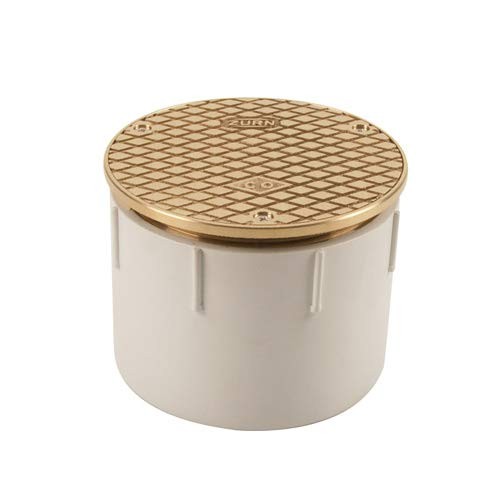ZURN CO2450-PV4 Floor Cleanout 4″ PVC Nickel Bronze Hub Connection