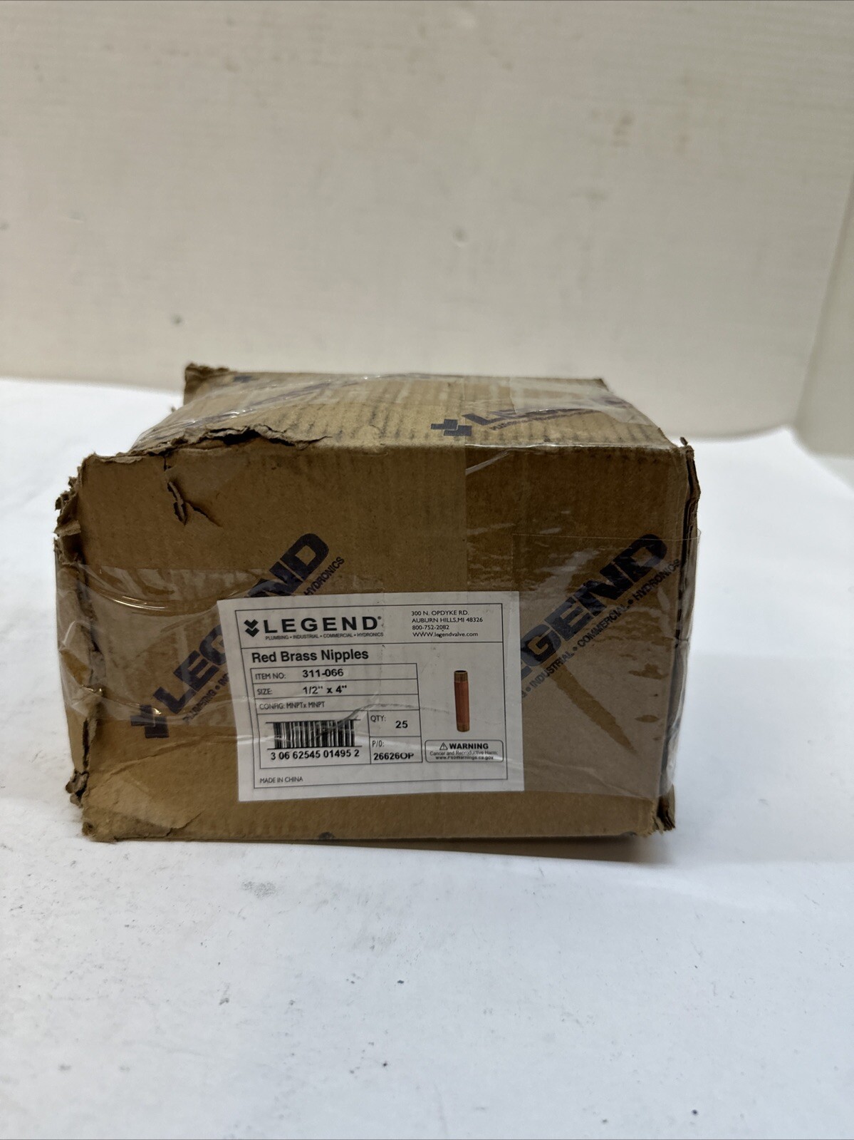 Legend Valve 1/2″ X 4″ BRASS NIPPLE 311-066 25PCS