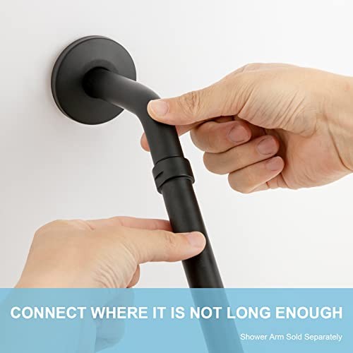Shower Head Extension Arm Shower Arm Extension Shower Head Matte Black 10 in