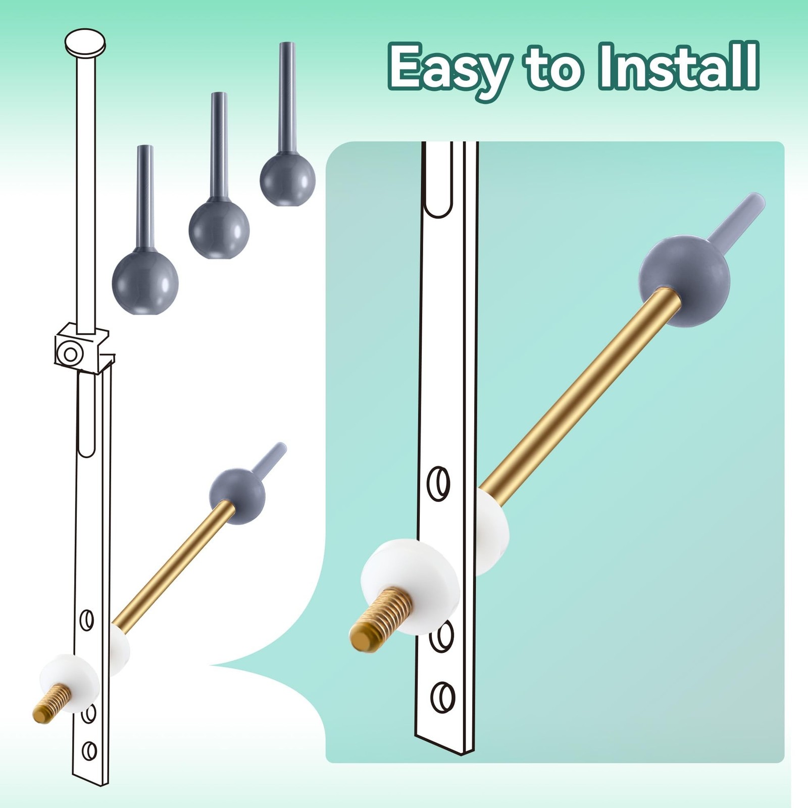 Enhon 2 Pack Universal Pop Up Drain Ball Rod Assembly, Sink Ball Rod Assembly…