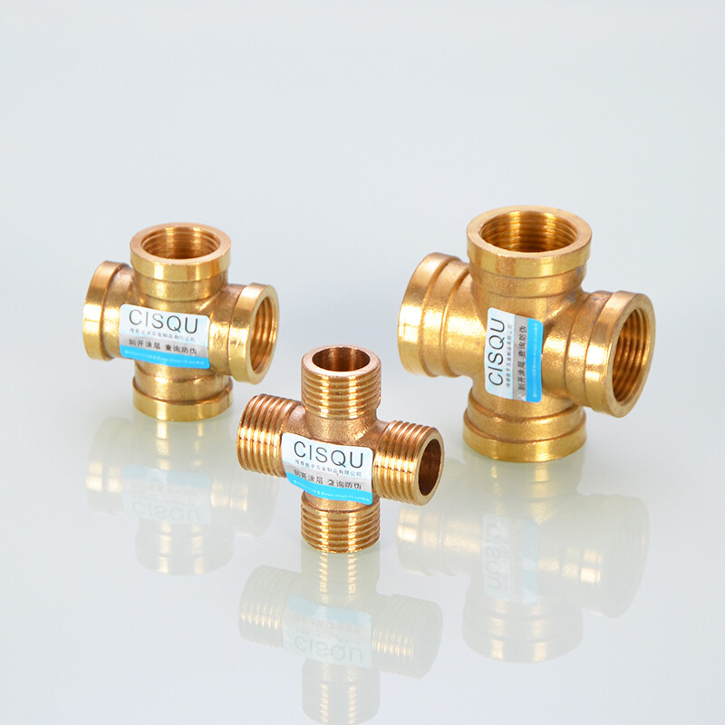 Brass Cross Equal Male/Female Thread 4-Way Connector Pipe Fitting 1/4″ 3/4″ BSP