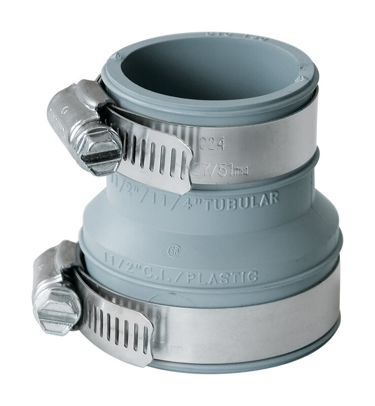 Fernco PDTC-150 4.3 PSI Drain and Trap PVC Fitting Connector 1.5 to 1.25 in.