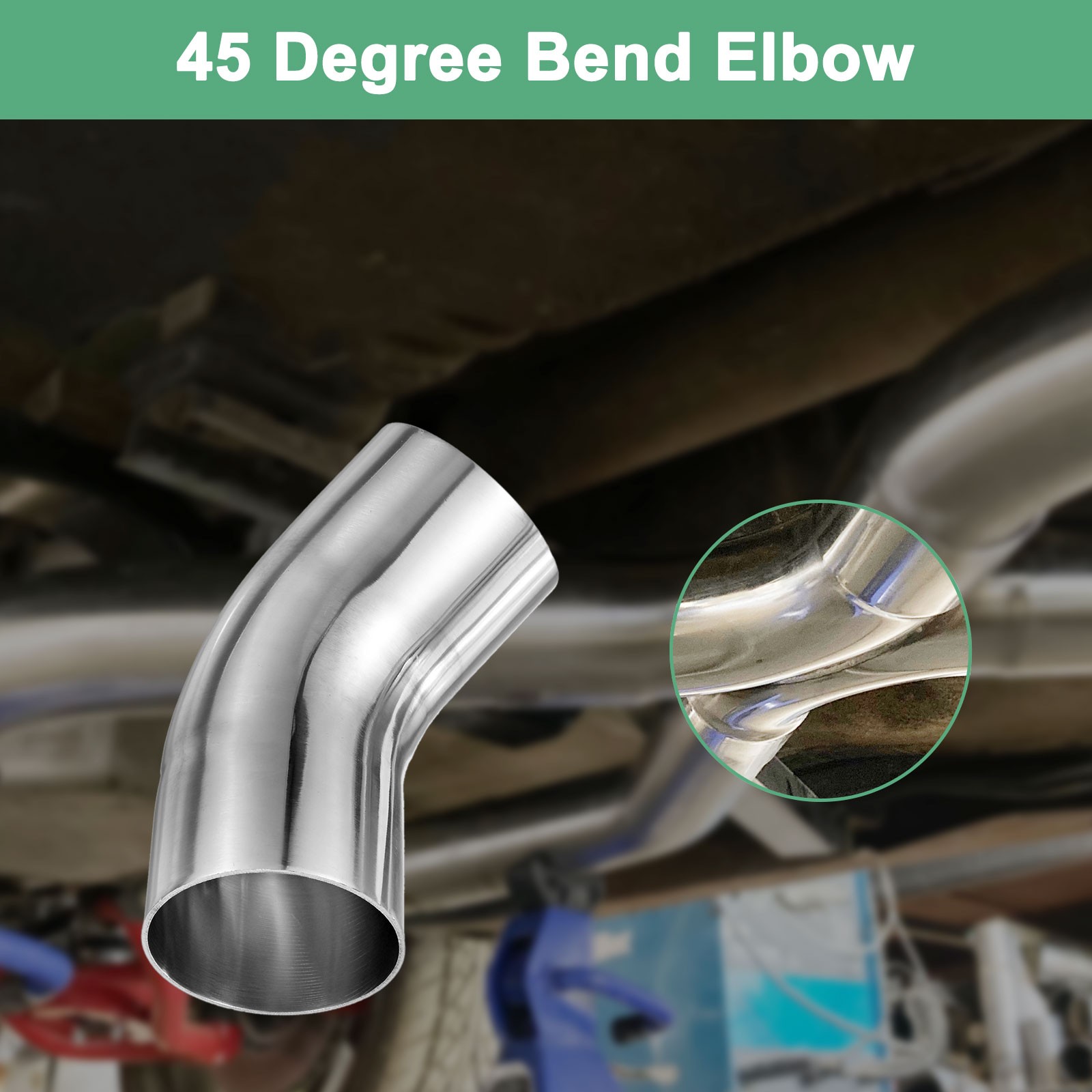 OD 2.8 Inch 45 Degree Mandrel Bend Elbow, Thicken 2 mm Height 165 mm