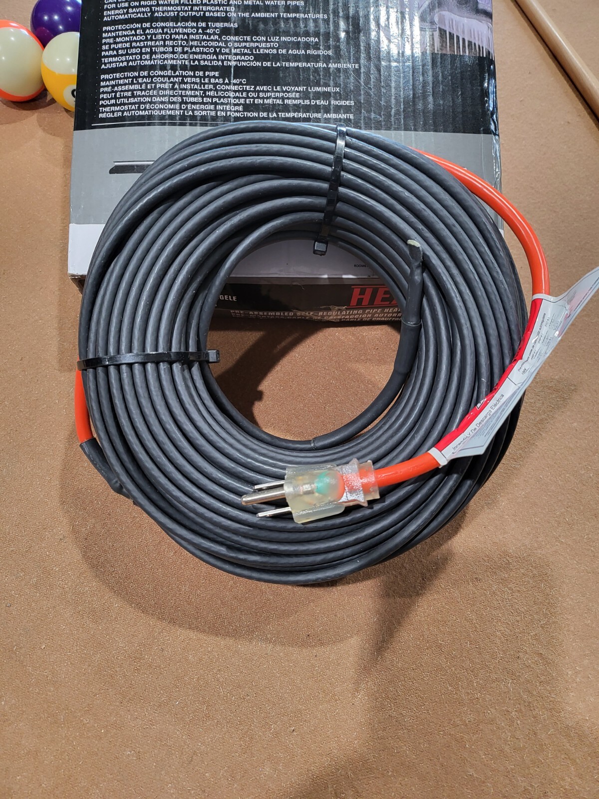 120′ FEET WATER PIPE CABLE HEATER HEATING AUTO ON THERMOSTAT FITS JHFS-120 READ