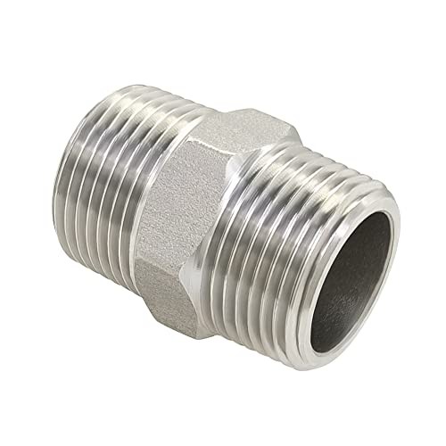 PCS Hex Nipple 1″ Male NPT Stainless 1″ x 1″ NPT (O.D x O.D: 1-1/4″ x 1-1/4″) 2