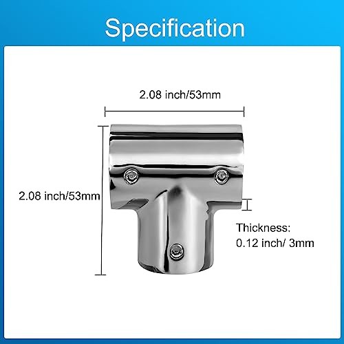 Heavy Duty Boat Handrail Fitting, 3-Way 90 Degree Tee Hardware, 316 1 inch
