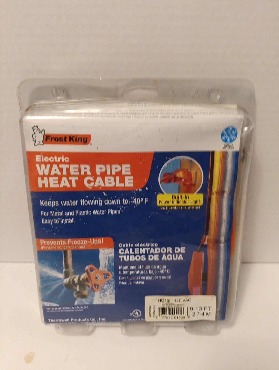 Thermwell Frost King Heat Tape 12 Feet Pipe Heating Cable – HC12