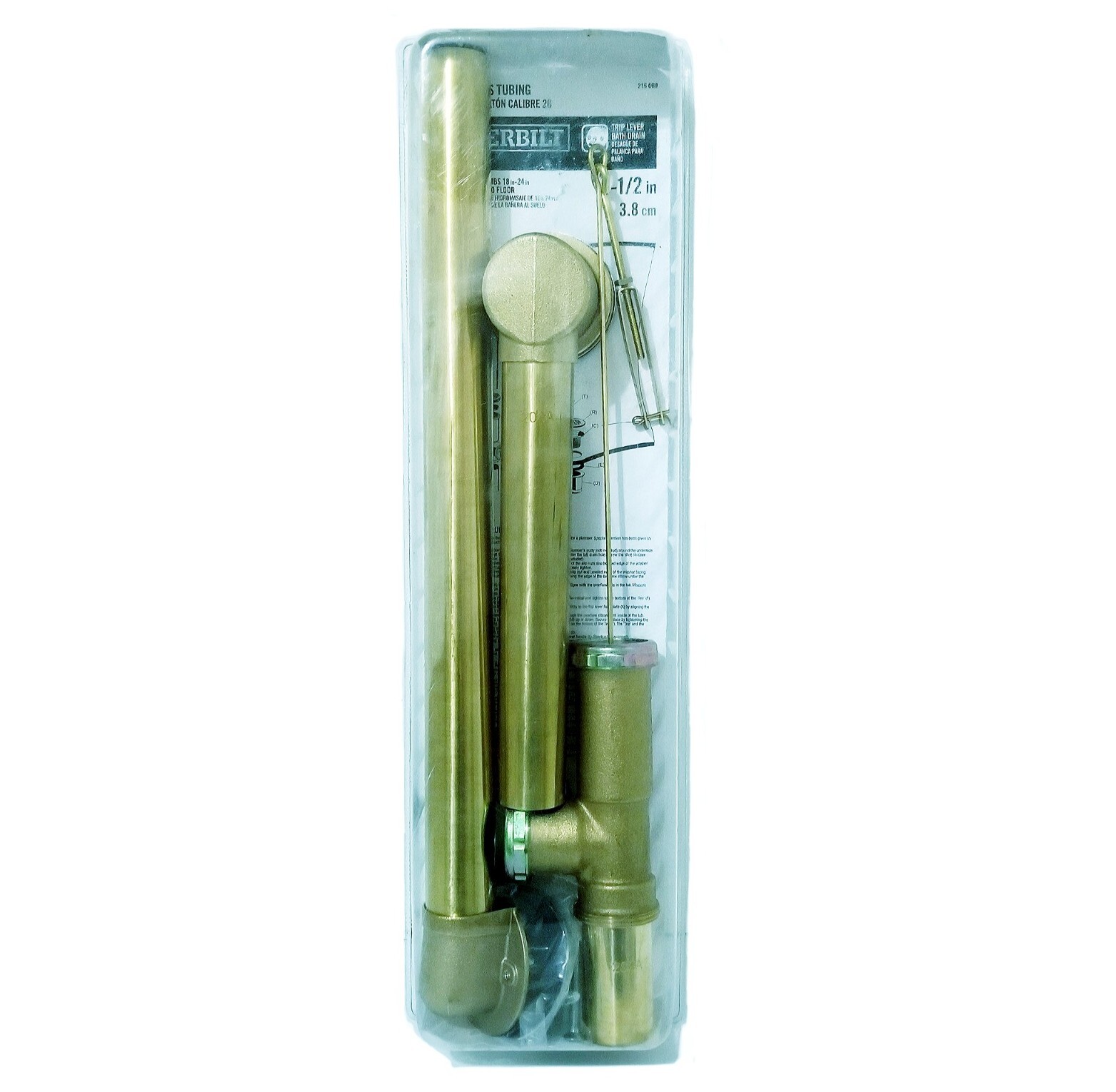 Everbilt Trip Lever 1-1/2 in. 20-Gauge Brass Pipe Bath Waste and Overflow Drain