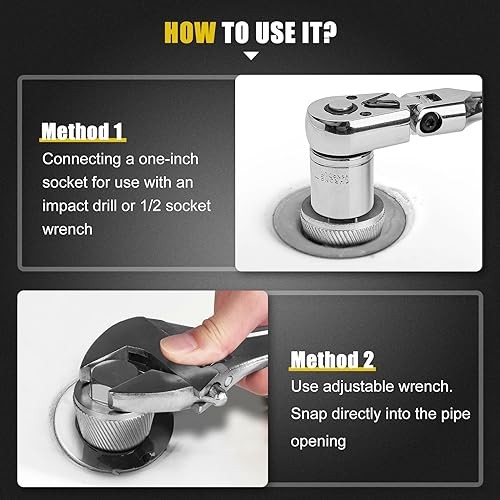 1.5” Tub Drain Extractor, 8PCS Pipe Nipple Extractor Set with 1-inch Socket,