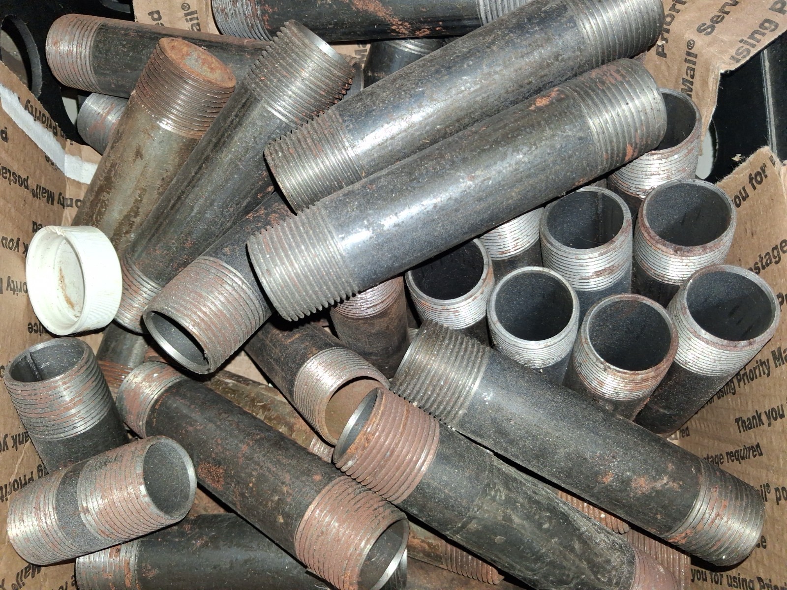 1″ Black Pipe Nipple NPT Threaded Both Ends 2″ X 25 Pcs USA Mex Matco NOS