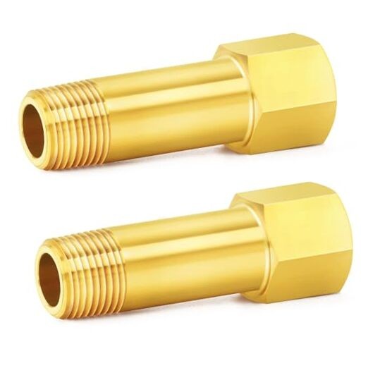 Brass Pipe Fitting, Long Nipple Pipe 1/8″ MNPT x 1/8″ FNPT 2″ Length(50MM)