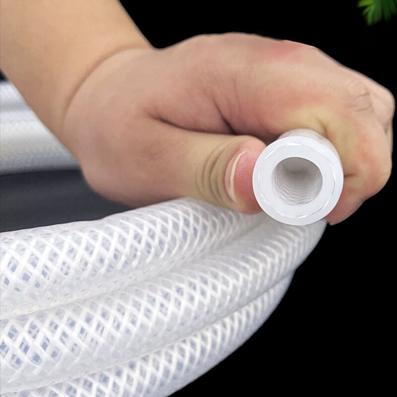 White Silicone Braided Hose Food Grade ID 4mm-12mm Reinforced Tube Tubing Pipe