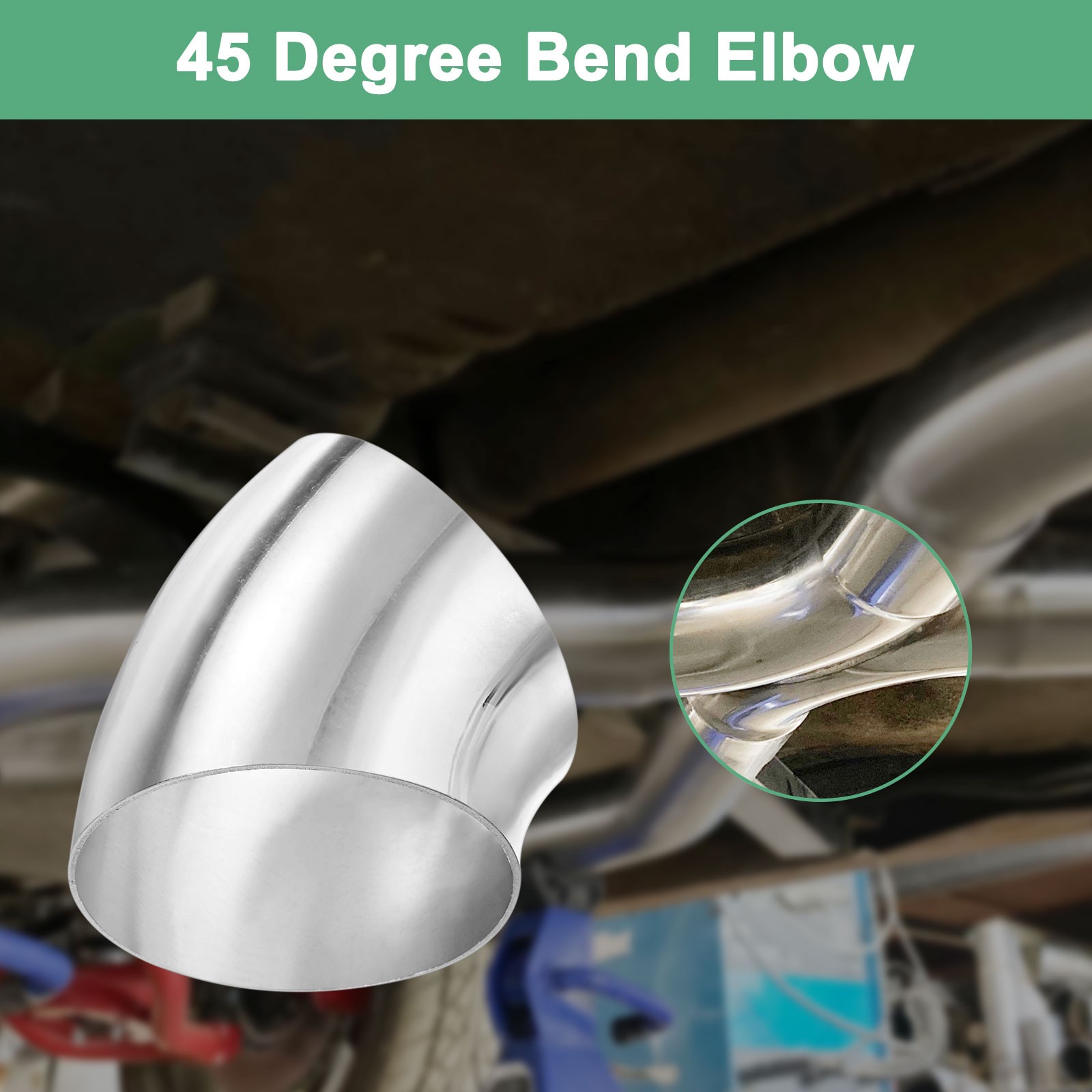 4-Pack OD 2.5 Inch 45 Degree Mandrel Bend Elbow, Thicken 1.5 mm Height 65 mm