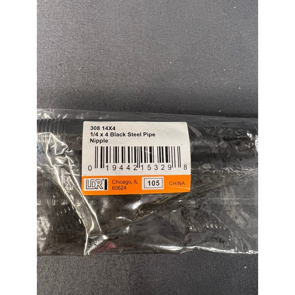 Steel Pipe Nipple 1/4 x 4 Black NIP