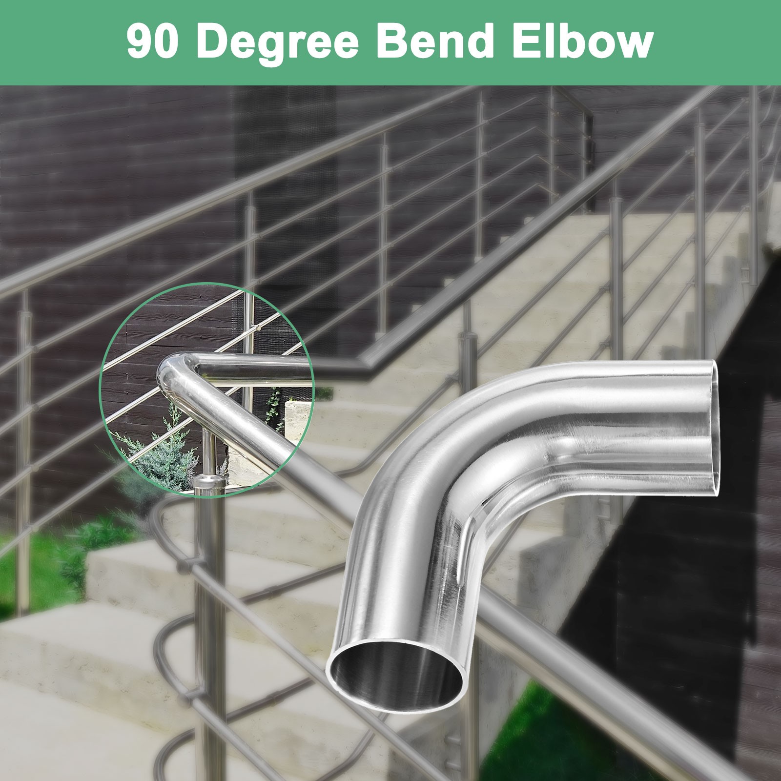 2-Pack OD 1.3 Inch 90 Degree Mandrel Bend Elbow, Thicken 1.5 mm Height 75 mm