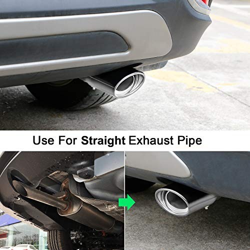 Adjustable 1.75-2.75 Inch Inlet Exhaust Tips, 3.5″ Oval Outlet, Straight-Large