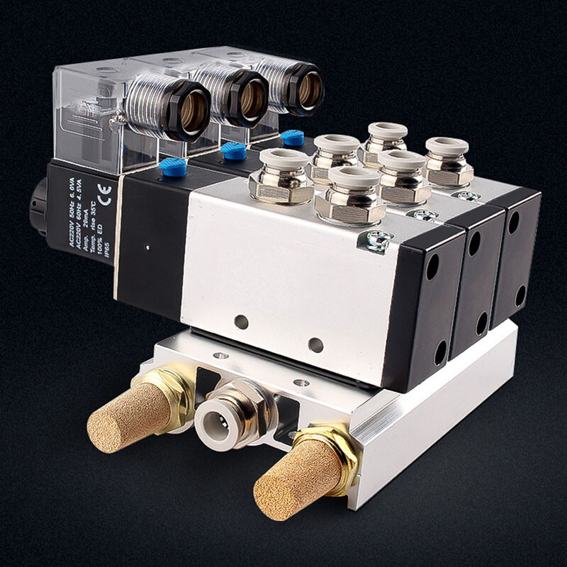 4V210-08 Pneumatic Solenoid Valves DC24V/AC220V Valve Manifolds 5/2 Way 1/4″ BSP