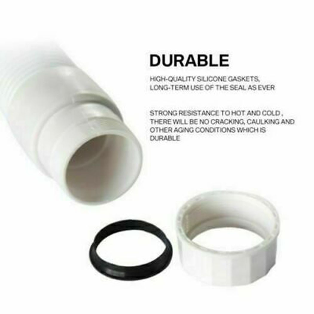 1Flexible PLASTIC Basin Sink Waste Pipe Trap Bathroom Kitchen Syphon Replacement