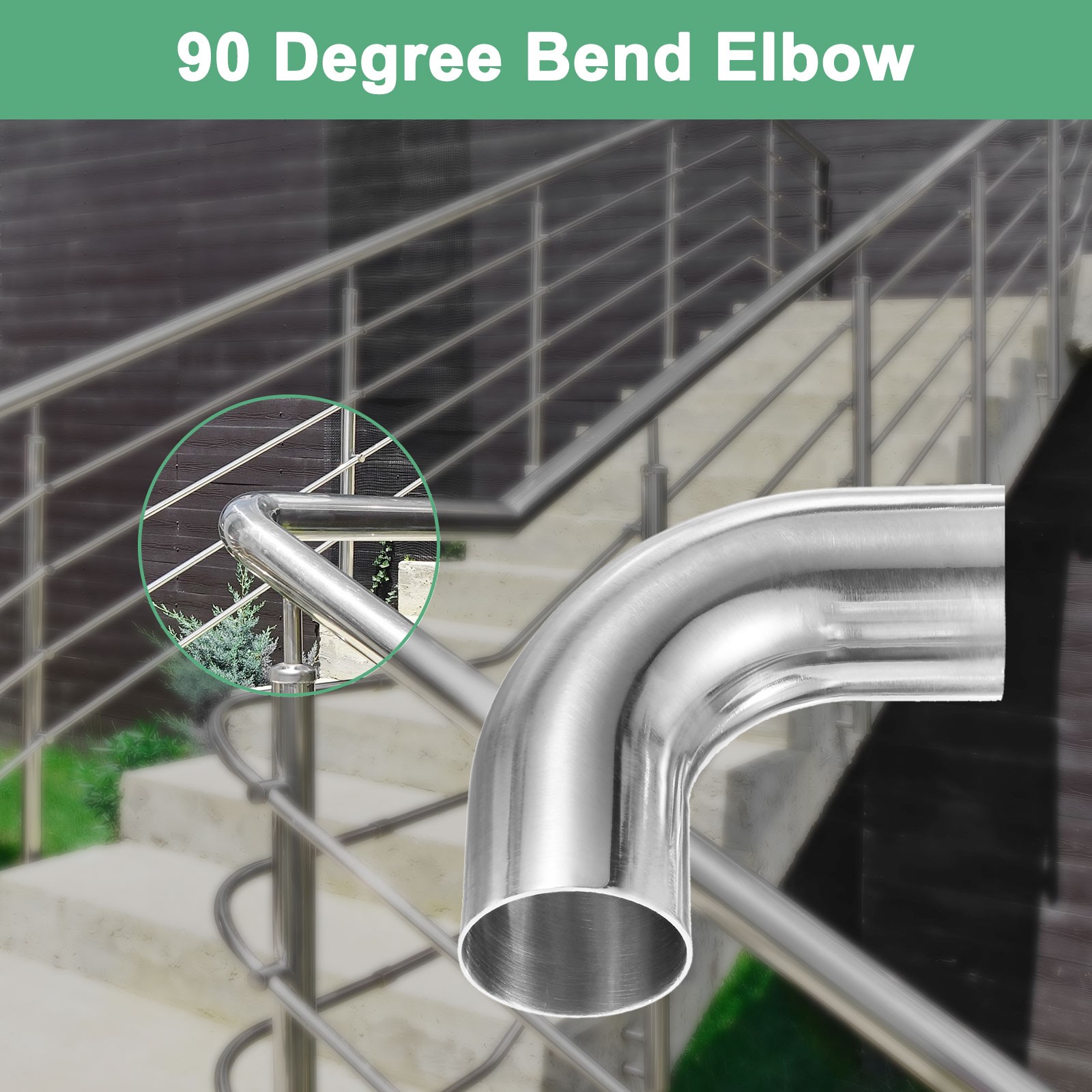 2-Pack OD 1.8 Inch 90 Degree Mandrel Bend Elbow, Thicken 1.5 mm Height 105 mm
