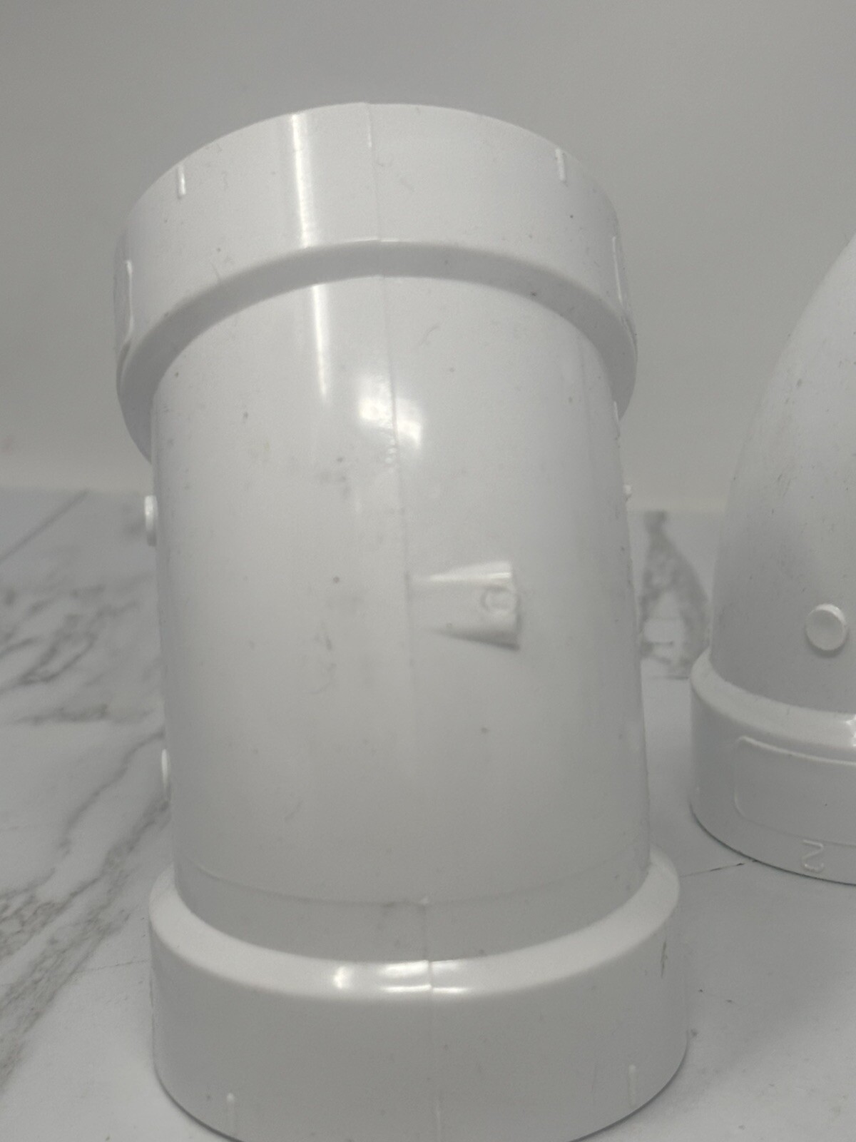 LOT OF 2 – NIBCO 2 in. PVC 45-Degree Hub x Hub Elbow Pipe Fittings C4808HD2