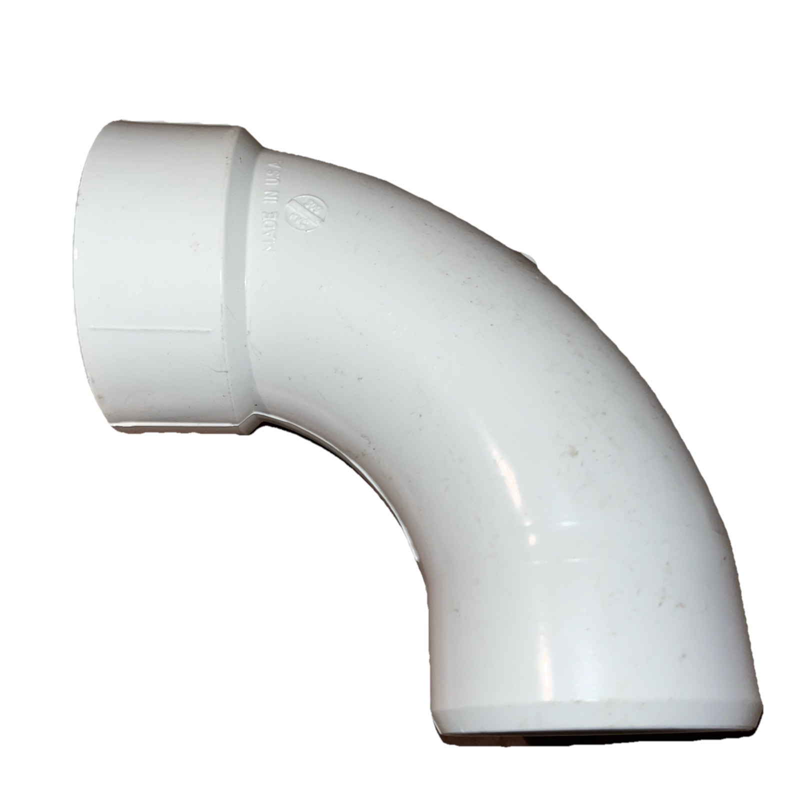 New Charlotte 3″ Schedule 40 – 90 Degree Elbow with 1 Hub – White – PVC003091000