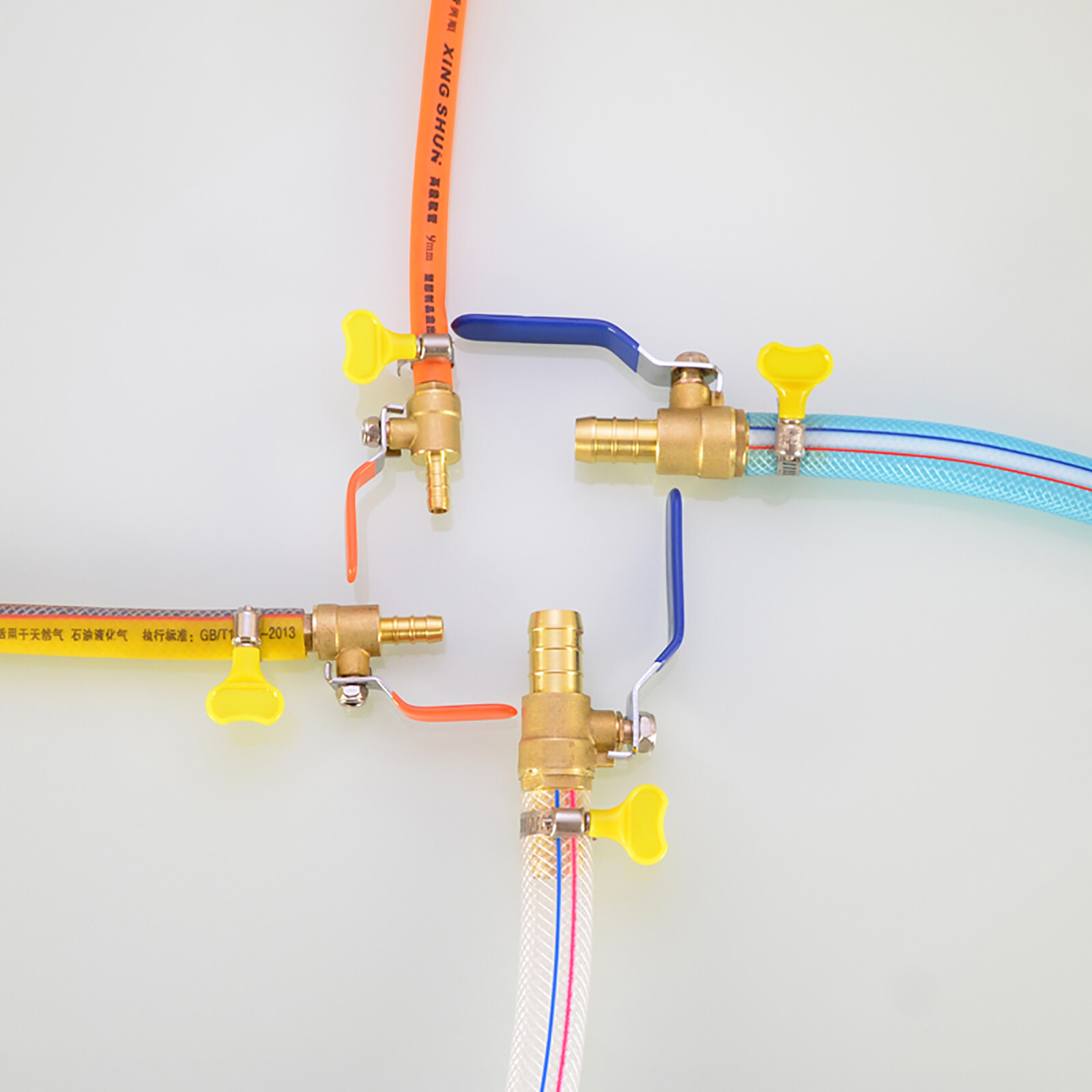 8/10/12/16/19mm Hose Barb Inline Brass Water / Air Fuel Line Shut-off Ball Valve