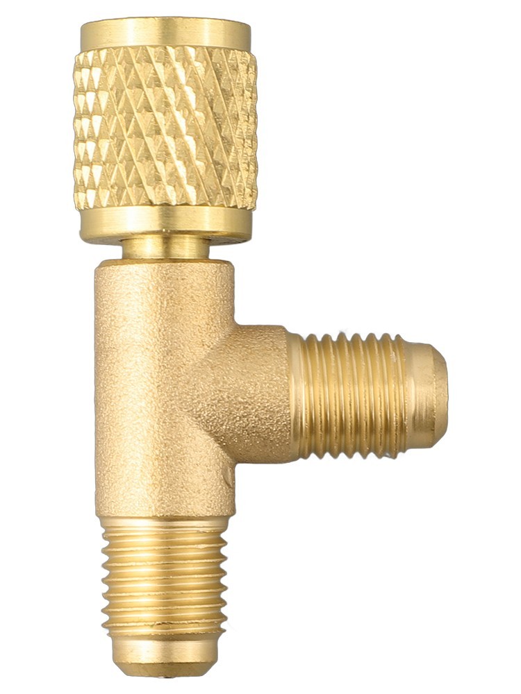 Quick Connect Tee Adapter With 1/4 SAE Brass Valve For R22 R12 R134 Adapter New