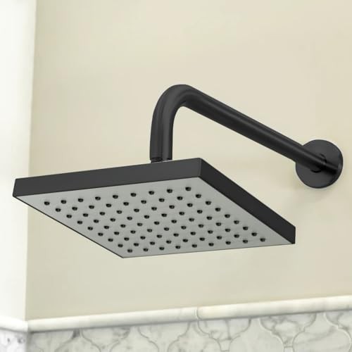 Shower Extension Arm, Solid Stainless Steel Shower Pipe Matte Black 4 Inch