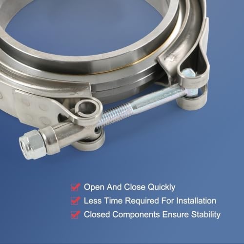 2″ V Band Clamp with Flange 4 PCS Stainless Steel Male Female Replacement For
