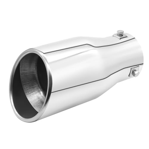 Exhaust Tips Tailpipe Fit 2 to 2.75 inch Stainless Steel Exhaust Silver/Length