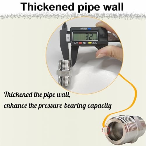 1/2″ NPT Male Hex Nipple Pipe Fittings, 304 Stainless Steel 1/2 1/2″ male, 4pcs