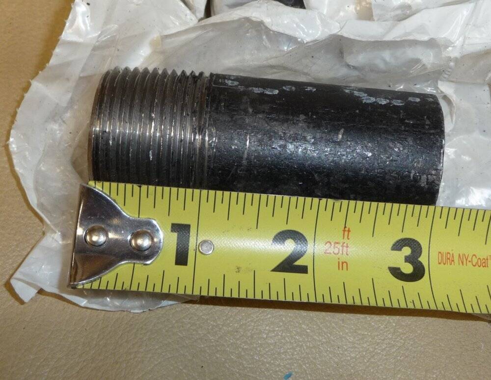(8) Nipple Black Steel 1″ Pipe Size 3″ Long Threaded One End Sch. 80 NPT 1CPN8