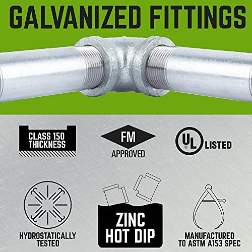 PIPE DÉCOR 1/2 in. Authentic Galvanized Malleable Iron 90 Degree FPT x 1/2 INCH