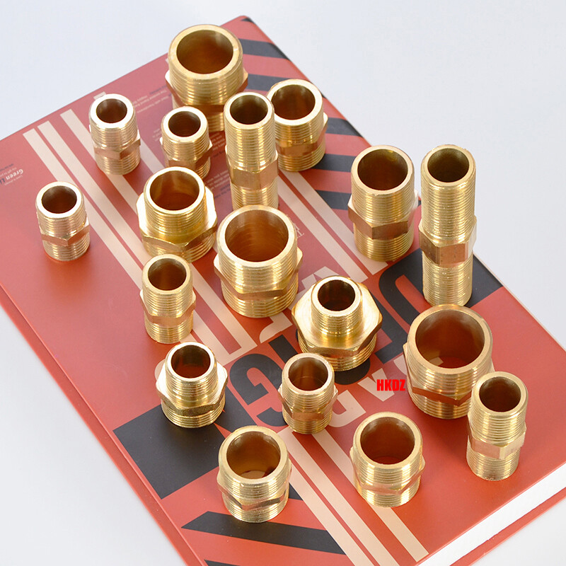 1/2″ 3/4″ 1″ BSP Brass Male Thread Nipple Hex Bushing Pipe Hose Fitting Adaptor
