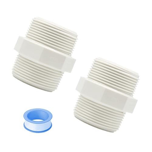 2PCS 2″ PVC Pipe Fitting Hex Nipple G2 Male X G2 Male Coupling G2 x G2 2pcs