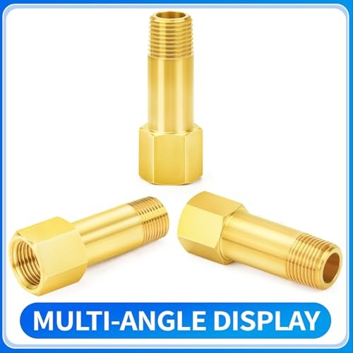 Brass Pipe Fitting, Long Nipple Pipe 1/8″ MNPT x 1/8″ FNPT 2″ Length(50MM)