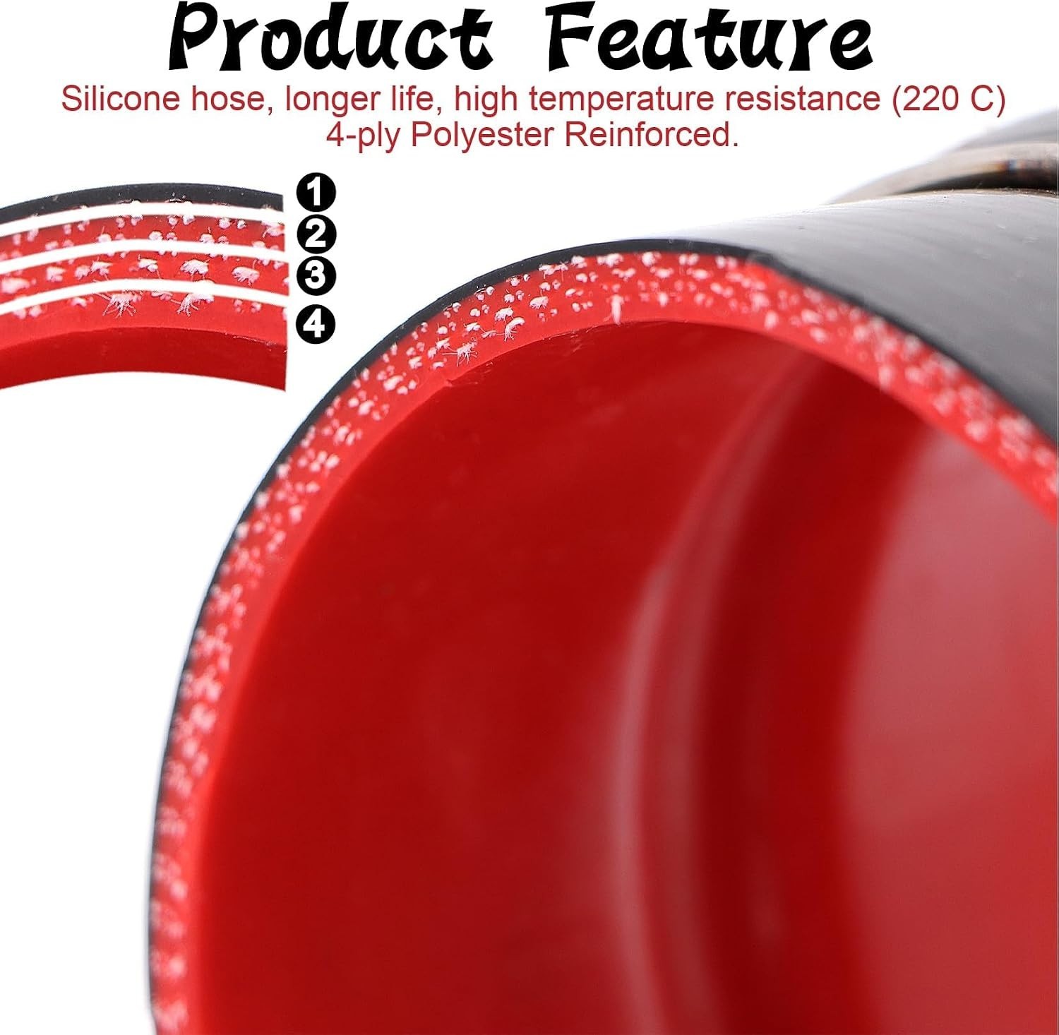 High Performance Straight Silicone Hump Coupler ID 3 Inch 4-Ply Reinforced ID3″